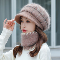 Hat female winter mother foreign style Joker fashion autumn and winter elderly plus velvet warm grandma cycling wool hat