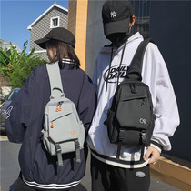 Day Ensemble Slanted Satchel macho Tide Card Large Capacity Casual Single Shoulder Backpack New brief About 100 hitch Student Inclined Shoulder Chest Bag