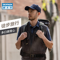 Decathlon official summer outdoor leisure vest mens photography multi-pocket breathable mountaineering photography vest men ODT2