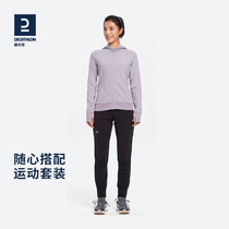 Dikamnon Sports Jacket Woman Autumn Winter Running Fitness Speed Dry Long Sleeve Connected Hat Cardigan Clothing Casual Blouse WSDM