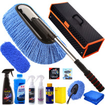 Car wash mop car with a brush dust duster sweep ash dust soft broom care put elastic polishing balls wipe