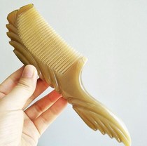 Hand-carved massage comb old horn thickened fine tooth comb to the elders 0921q