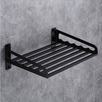 Punched black space aluminum microwave oven rack kitchen supplies rack wall-mounted single layer 1003z