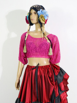 Belly Dance Top 2019 Spring and Summer New Practice Clothes Dance Performance Clothes Korea Lace Bat Sleeve