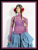 Belly dance Taiwan water sand high collar long buckle finger top original design CUK102