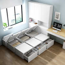 Tatami free combination Wooden box puzzle bed Small apartment cube lifting floor bed Drawer storage Stepping rice bed