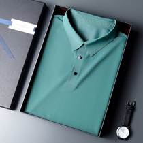 Mens short-sleeved t-shirt polo shirt summer mesh hollow ice silk thin top clothing Mens lapel incognito half sleeve