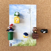 A set of 8 Cute childhood Super Mary Cork nails message board photo wall decoration felt board I-shaped nails