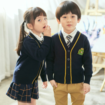  Kindergarten garden clothes Spring and Autumn school uniform set British style primary school students two or three-piece cotton sweater childrens class clothes