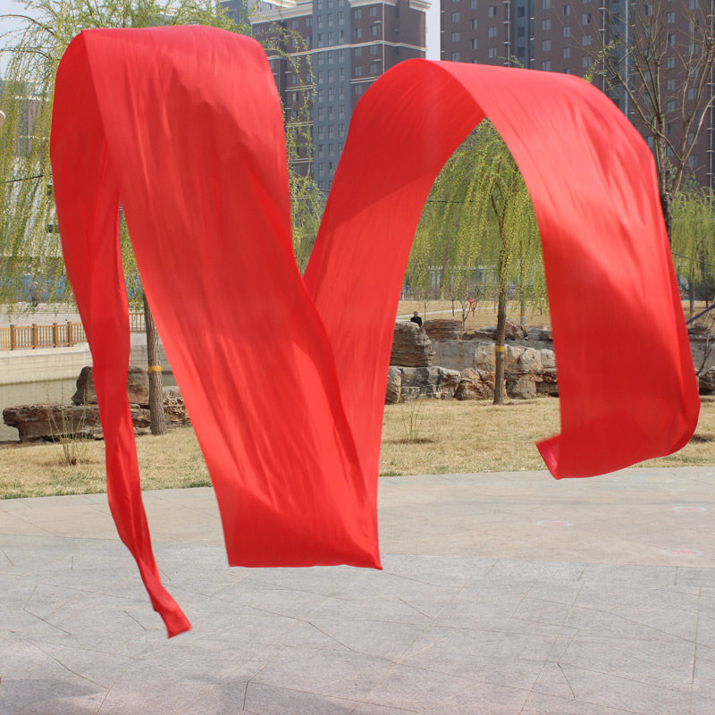 Dance ribbon solid long silk childrens performance prop monochrome adult ribbon ribbon flowing fitness color silk