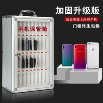 School mobile phone storage box with lock wall hanging staff students transparent mobile phone storage box storage cabinet multi-grid