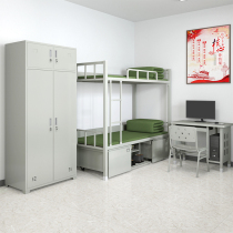  Army standard barracks Bunk bed Double Bed Officer Dormitory Single bed Soldier iron bed Barracks wardrobe Study table