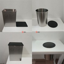 Black stainless steel kitchen recessed countertop deodorant trash can lid cabinet hidden storage bucket cleaning bucket