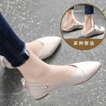 Summer genuine leather soft-bottom single shoe woman flat bottom 2022 new spring style women shoes spring shallow mouth low heel for small leather shoes spring and autumn
