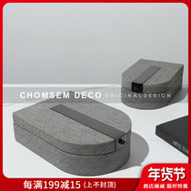 Modern light luxury home Soft half round bead buckle decorative box sales office model room cloakroom living room storage ornaments