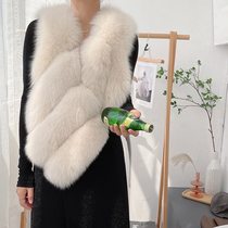 Haining 2021 autumn and winter new leather fox fur chic foreign style thin fur vest slim fur vest women