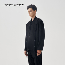 Organic Emotion suit with ribbons on both sides to decorate Japanese long sleeve coat men and women autumn original mood