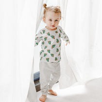Nest Designs pajamas set 2021 autumn and winter new cotton long sleeve Baby Home clothing