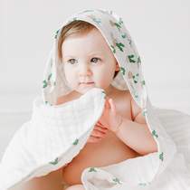 Nest Designs baby bath towel baby newborn gauze super soft absorbent household children with hat autumn