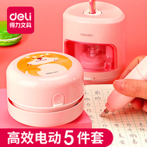 Del desktop vacuum cleaner eraser electric stationery set student pencil chip electric cleaner small charging