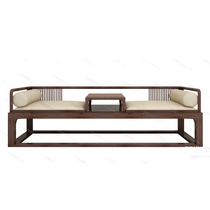 New Chinese Luohan Bed Bed Push Bed Modern Simple Zen Furniture Ash Wood Sofabed Living Room Combination
