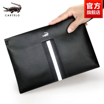 Crocodile Men Handbags Genuine Leather Mens Bag Casual Hands Grab Bag Large Capacity Business Bull Leather Envelope Bag