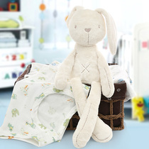 Newborn can be imported Rabbit Doll Doll hug baby sleep plush toy can bite baby comfort doll