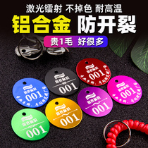 Metal digital number plate foot bath hand ring cabinet sticker row single and double-sided clip number plate Malatang number plate customization