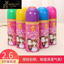 Hand spray color spray ribbon wedding birthday party celebration props flame retardant flying snowflake foam spray wedding supplies
