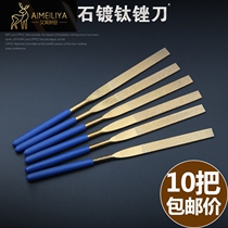Titanium plated diamond file knife set diamond flat oblique file set Emery file