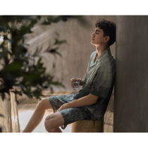 Homologous summer mens pajamas thin short sleeves render shirt loose homewear men summer can wear casual suits