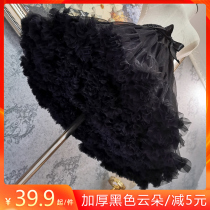 Black Lolita Pongcheng dress daily violent boneless half-yarn skirt lolita skirt supports clouds