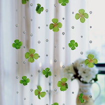Lucky clover crystal bead curtain Door partition curtain Living room bedroom European pastoral bead curtain Free hole Mijia bead curtain