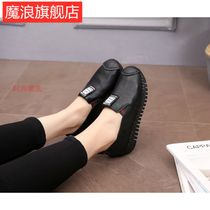 Leather shoes soft face soft bottom womens shoes flat single shoes work shoes womens black hotel work shoes dancing mother shoes non-slip
