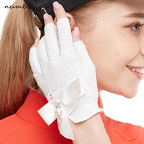 Number New Womens golf gloves Open finger bow mesh breathable half finger golf gloves