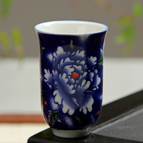  Fragrant cup Ceramic teacup Blue and white porcelain tea cup Kung Fu tea cup Retro style fragrant tea ceremony cup
