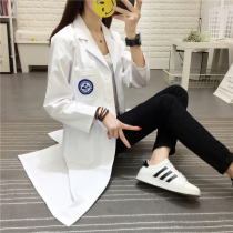 Meimisi nurse clothes Short-sleeved womens work clothes Doctor clothes Long-sleeved beauty tattoo artist overalls Oral white coat