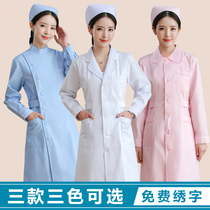 Doctor white coat womens short sleeve partial flat flat collar pink blue summer short sleeve doll collar nurse uniform hospital work clothes