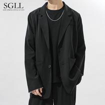Casual suit jacket mens spring and autumn loose DK uniform top Korean version of the trend mens suit Yuppie handsome suit
