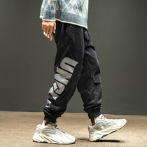 Simple and fun Chauffles bunches Pants Men Loose Work Pants Minimalist Big Letters Printed Hip Hop Day Ensemble Casual Pants