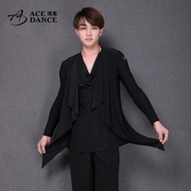 Magnificent Latin dance top Male adult national standard dance top Performance swing collar cloak practice uniform National standard dance SY116