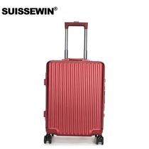 Swiss army knife SUISSEWIN China voice sponsored silent universal wheel vintage aluminum frame travel case