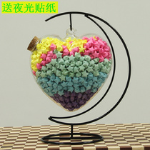 Wishing bottle starry sky luminous lucky star origami crane stack five-pointed star finished glass birthday gift for male girlfriend