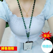 Mobile phone pendant pendant female old wind yellow crystal mobile phone chain hanging rope short wrist woman hanging neck rope without stranglehold