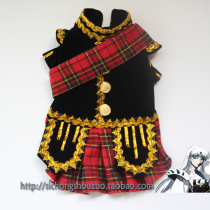 Private pet handmade pet Scottish uniform dress male dog military suit dog personality dress thin coat custom
