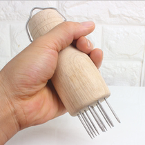 Japanese-style loose meat hammer stainless steel tie needle log pig skin inserted Oak buckle meat flavor tool steak artifact fine hole