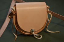 Handmade saddle leather pill bag small satchel Goros style