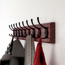  Hanger clothes hook door rear hook wooden hanging clothes rack Wall hanging wall metal row of long strips perforated into the door