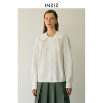 INSIS FEMME doll collar fitting base shirt female 2021 autumn new long sleeve loose white top