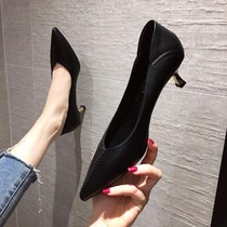 Wushe kitten and professional work XIE~Pointed temperament high heel XIE thin heel shallow mouth single XIE